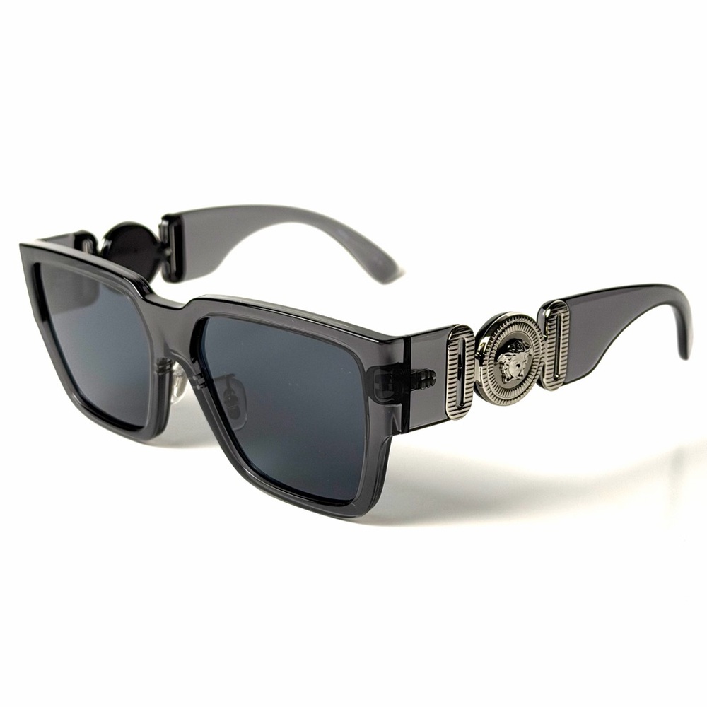 Versace Mod 4483 D 593/87 Gray Sunglasses Silver With Nose Pads Authentic New